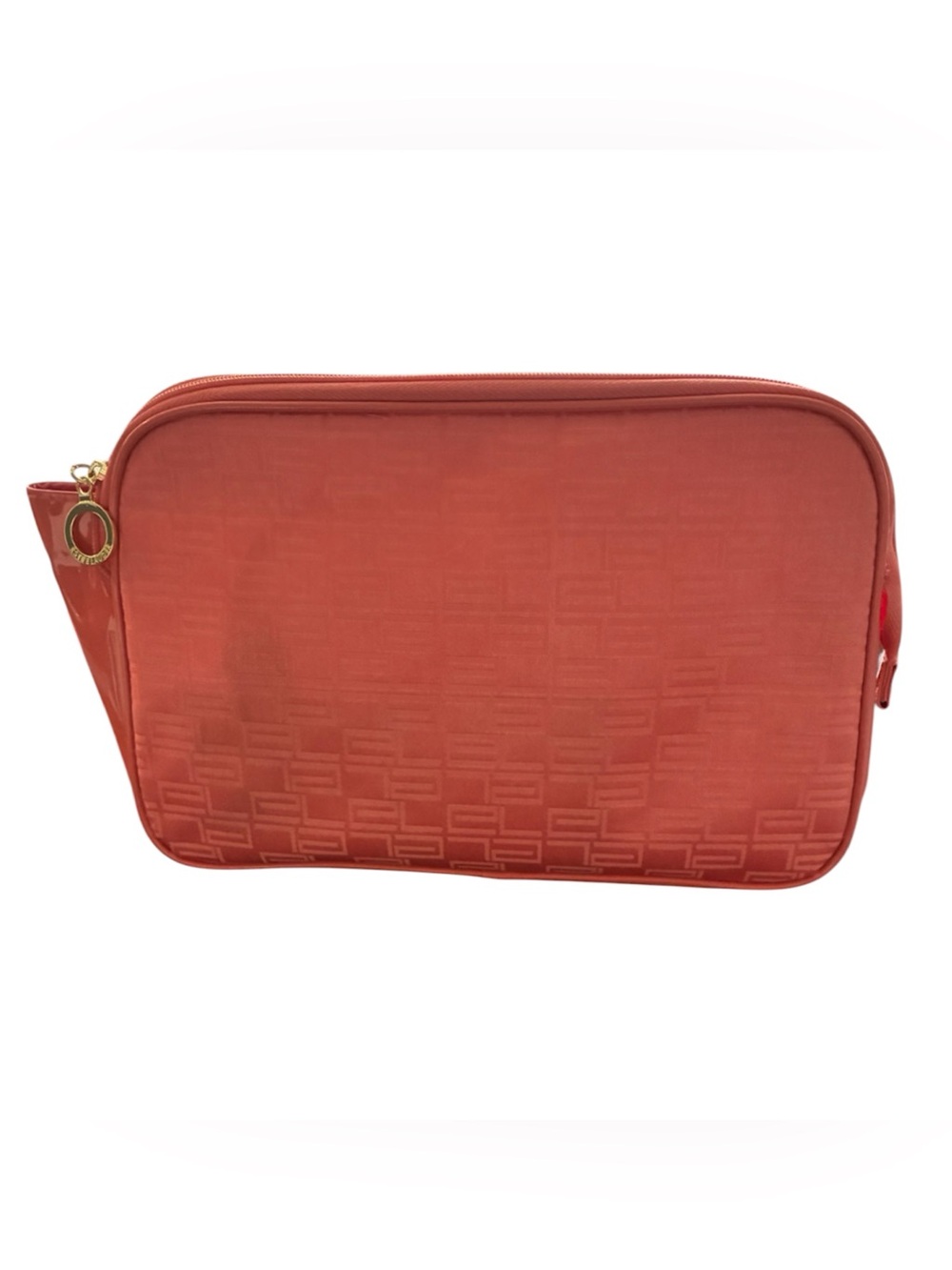 Estée Lauder Orange Textured Cosmetic Travel Organizer Pouch